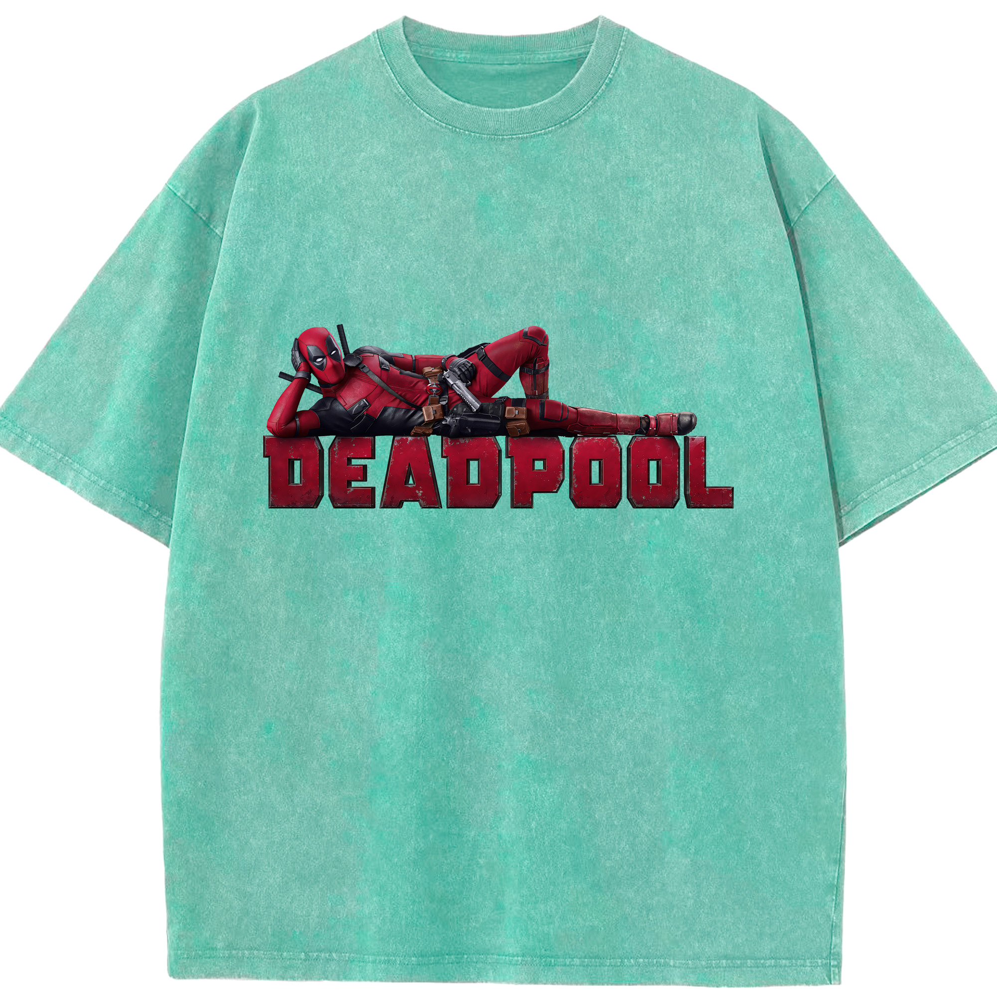 （画像用） Deadpool デッドプール 綿100% ヴィンテージ風 半袖Tシャツ（フロントプリント）